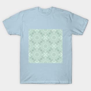 Blue-Green Kaleidoscope Pattern T-Shirt